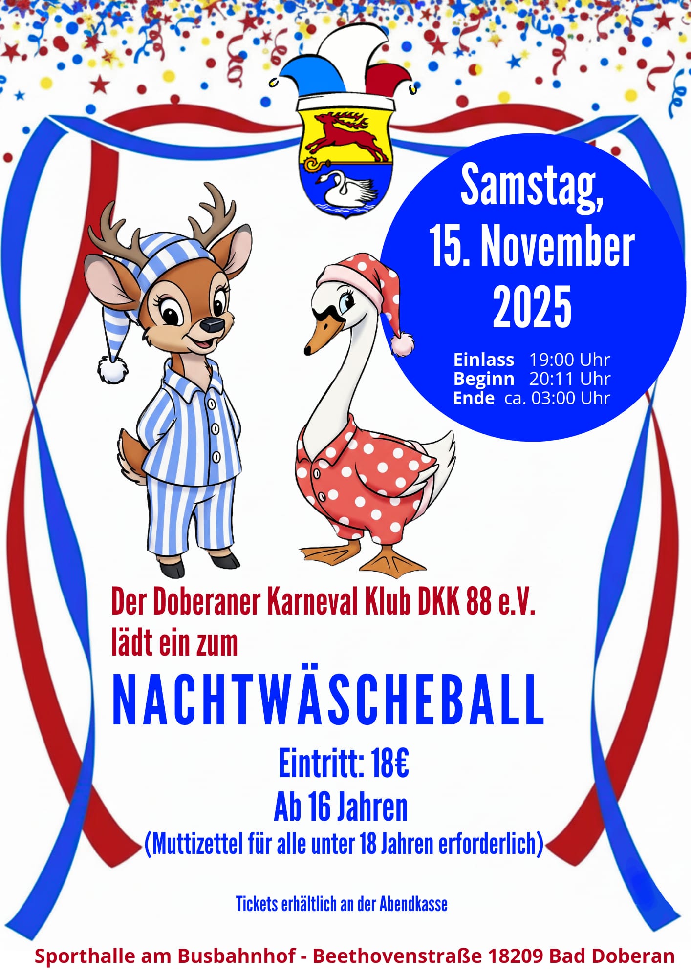 Plakat für den Nachtwäscheball